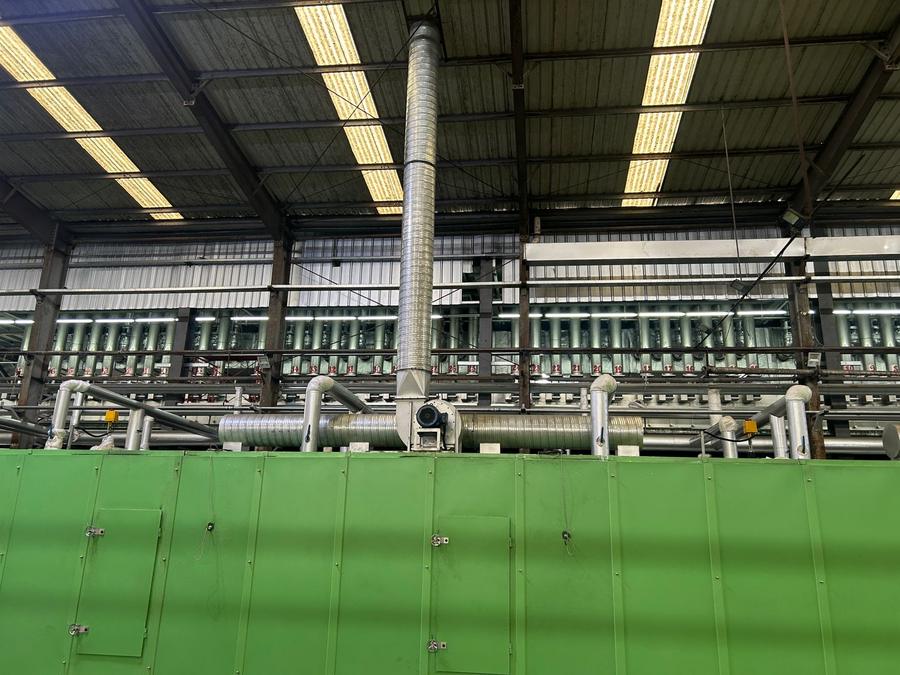 Polyester staple fiber spinning and drying line